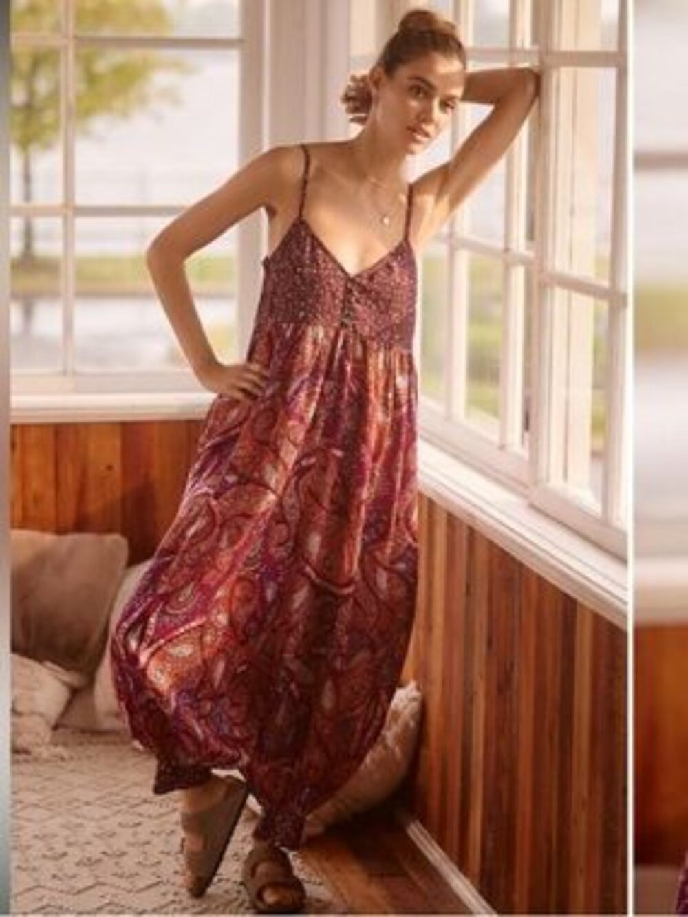 NWT By Anthropologie Lounge Paisley Harem Jumpsuit Size XS Petite